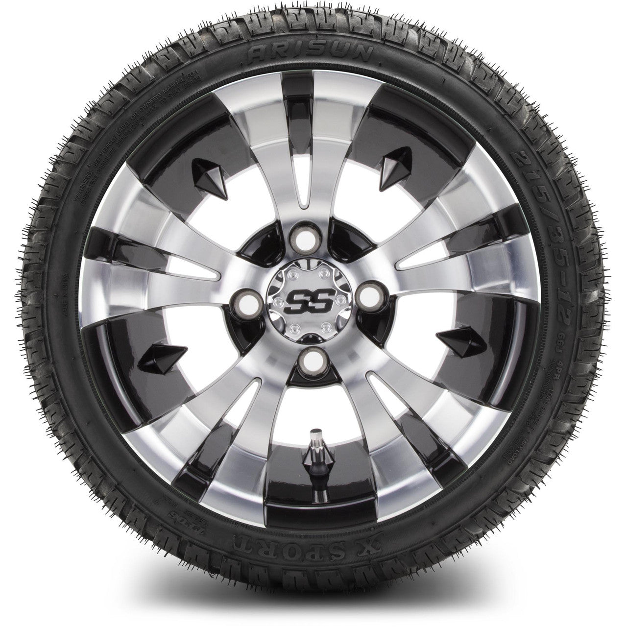 MODZ® 12" Vampire Machined Black - LowPro Tires and Wheels Combo