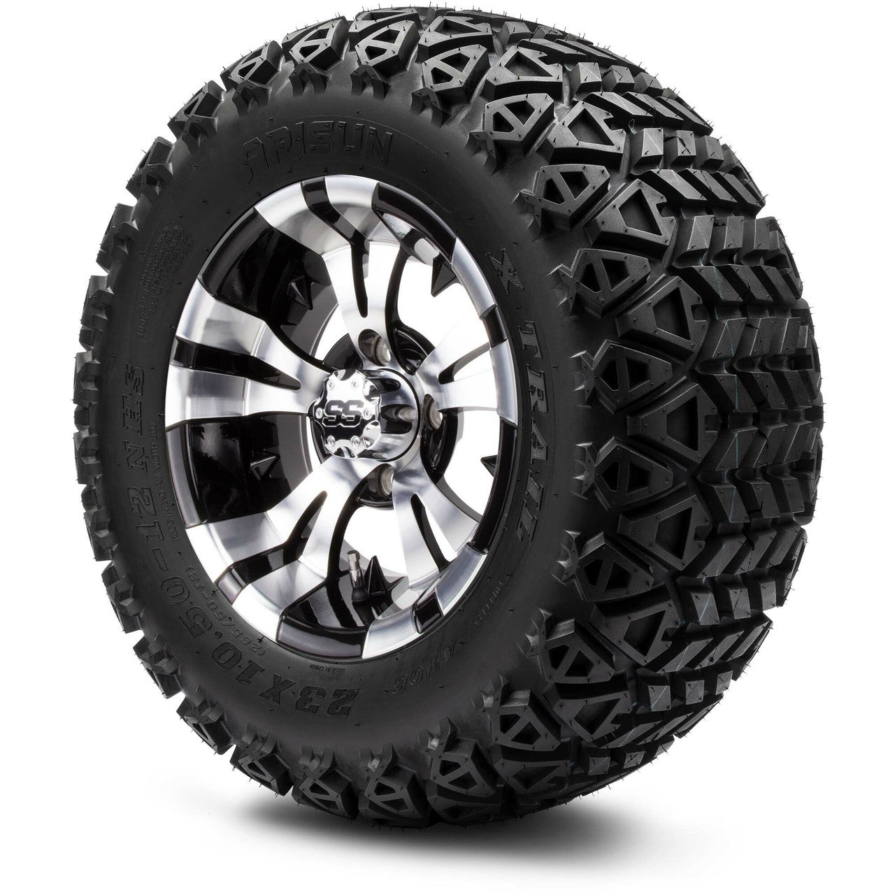 MODZ® 12" Vampire Machined Black - Lifted Tires and Wheels Combo