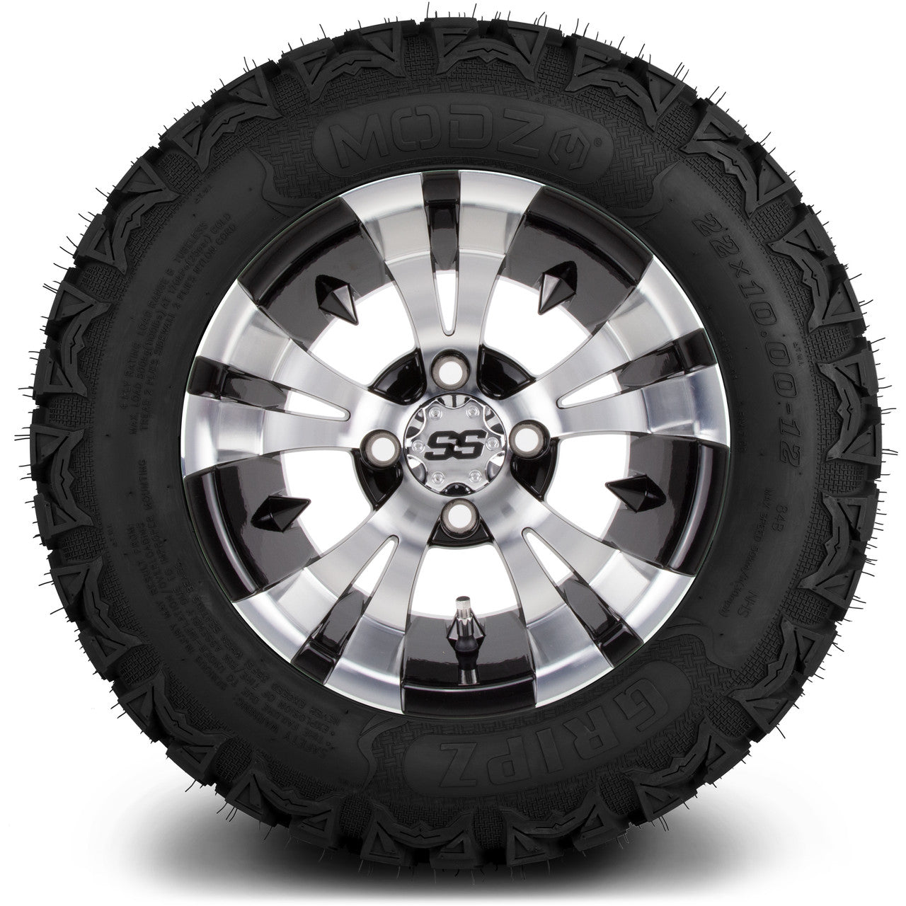 MODZ® 12" Vampire Machined Black - Lifted Tires and Wheels Combo