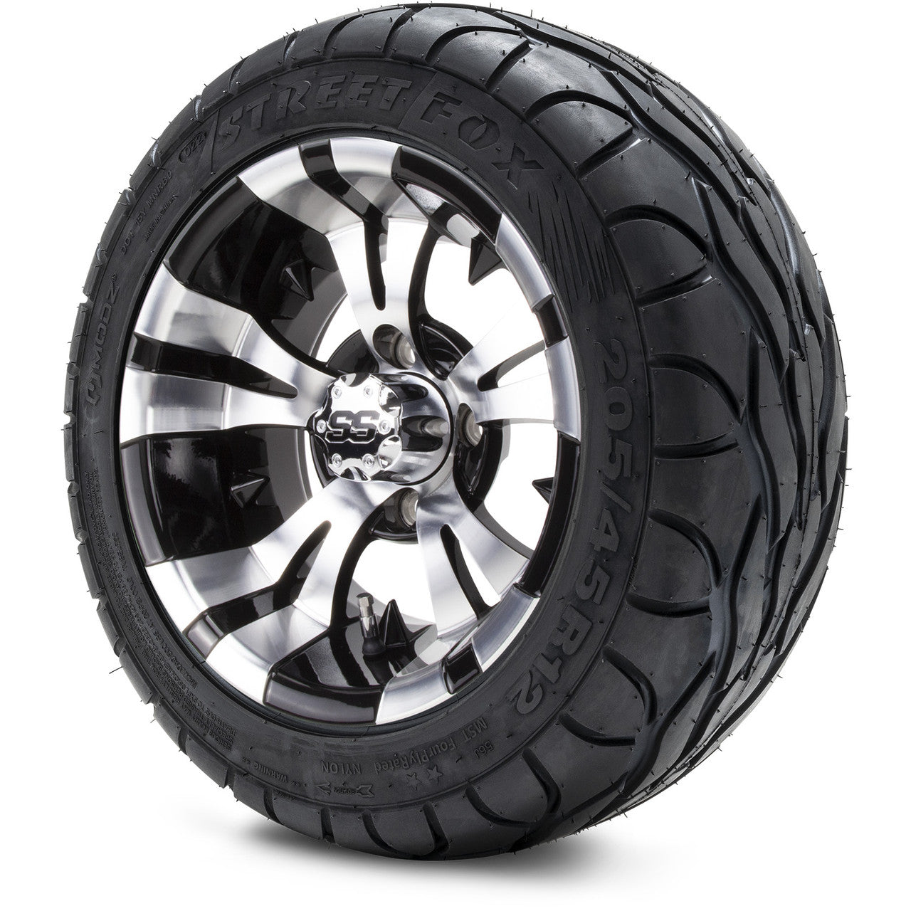 MODZ® 12" Vampire Machined Black - LowPro Tires and Wheels Combo