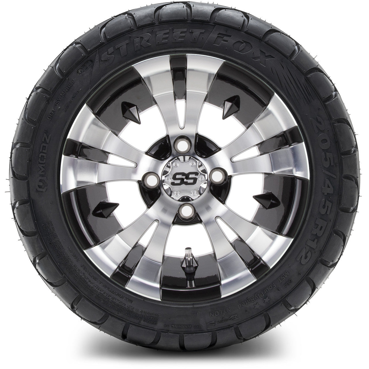 MODZ® 12" Vampire Machined Black - LowPro Tires and Wheels Combo