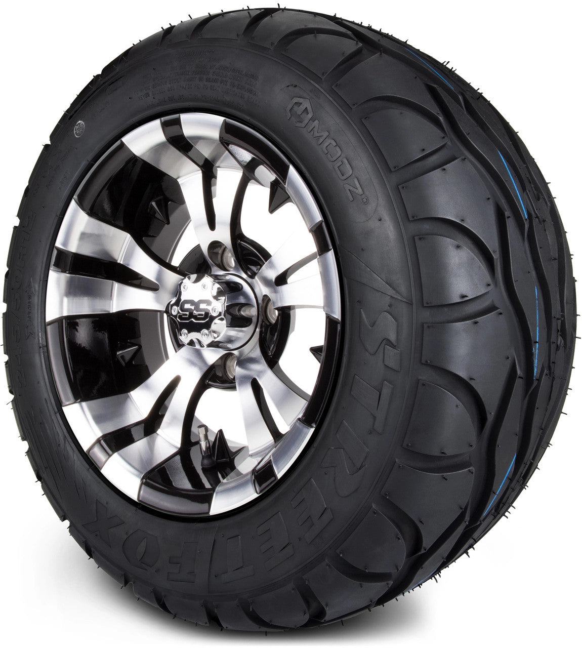 MODZ® 12" Vampire Machined Black - LowPro Tires and Wheels Combo