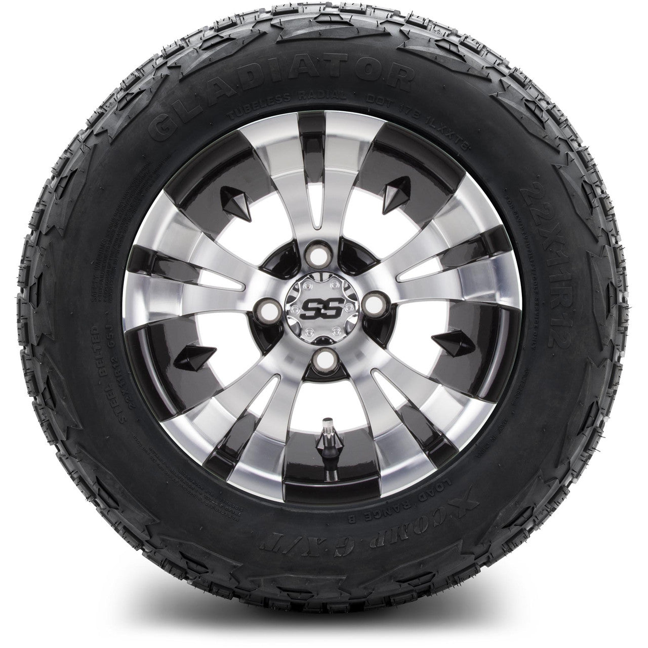 MODZ® 12" Vampire Machined Black - Lifted Tires and Wheels Combo