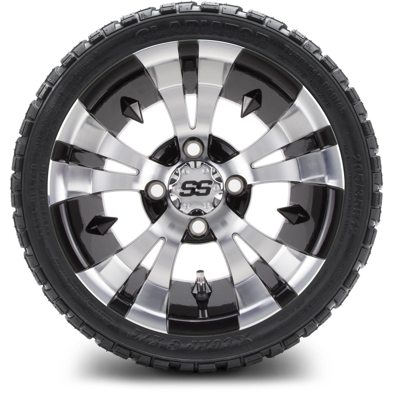 MODZ® 12" Vampire Machined Black - LowPro Tires and Wheels Combo