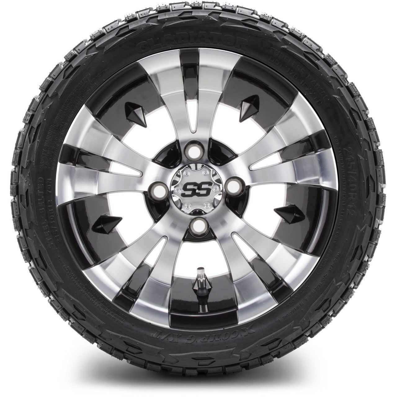 MODZ® 12" Vampire Machined Black - LowPro Tires and Wheels Combo