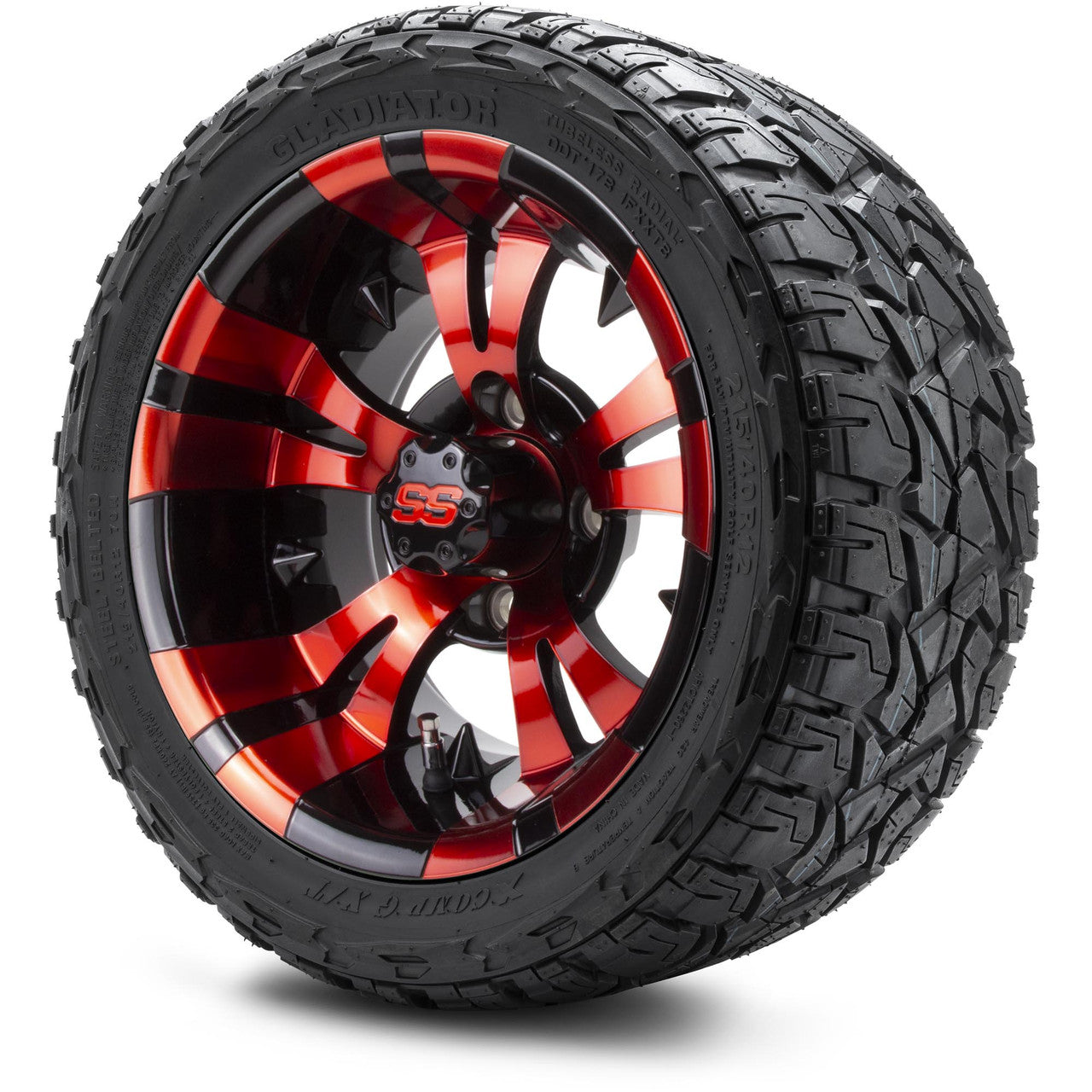 MODZ® 12" Vampire Red and Black - LowPro Tires and Wheels Combo