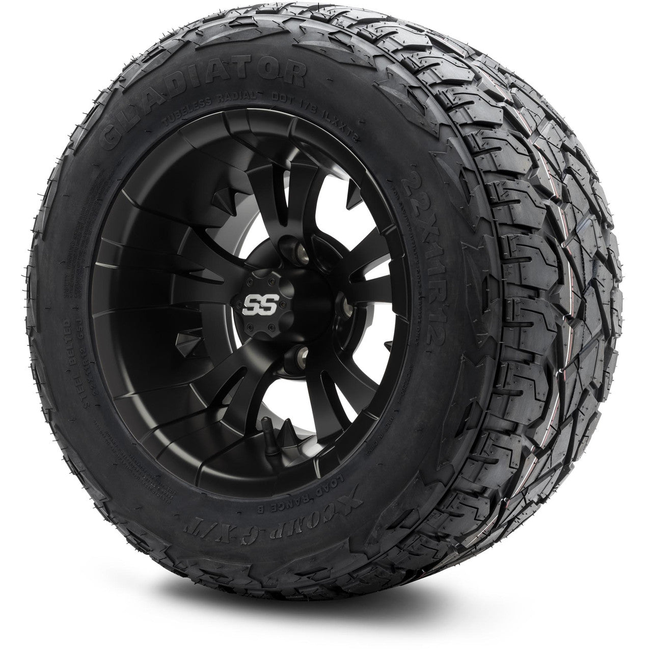 MODZ® 12" Vampire Matte Black - Lifted Tires and Wheels Combo