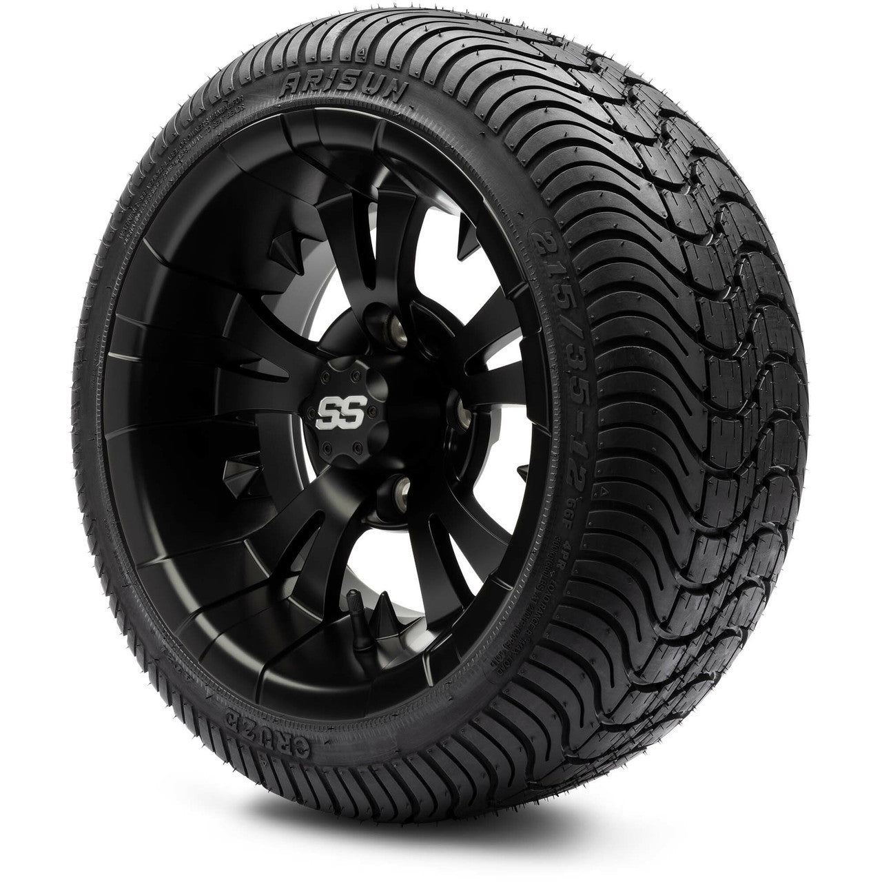 MODZ® 12" Vampire Matte Black - LowPro Tires and Wheels Combo
