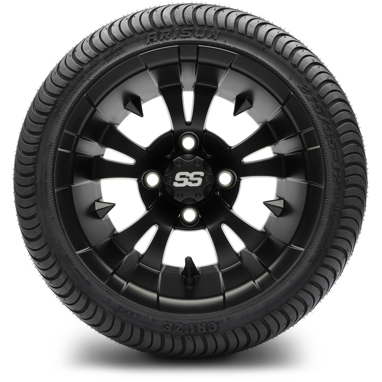 MODZ® 12" Vampire Matte Black - LowPro Tires and Wheels Combo