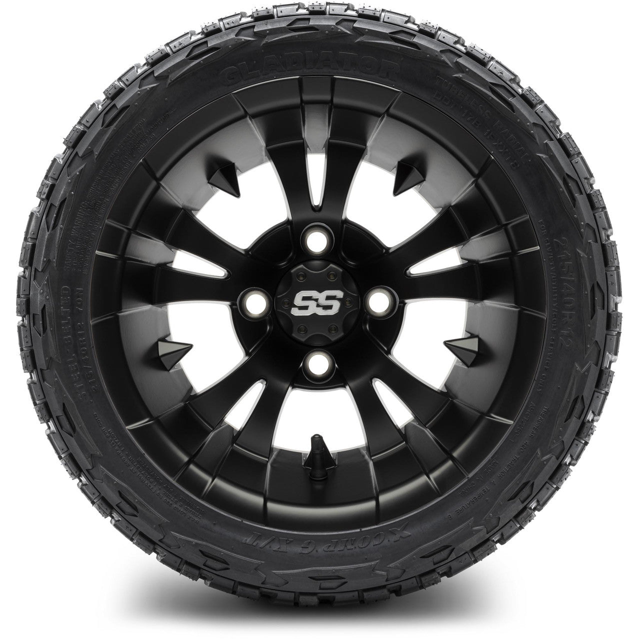 MODZ® 12" Vampire Matte Black - LowPro Tires and Wheels Combo
