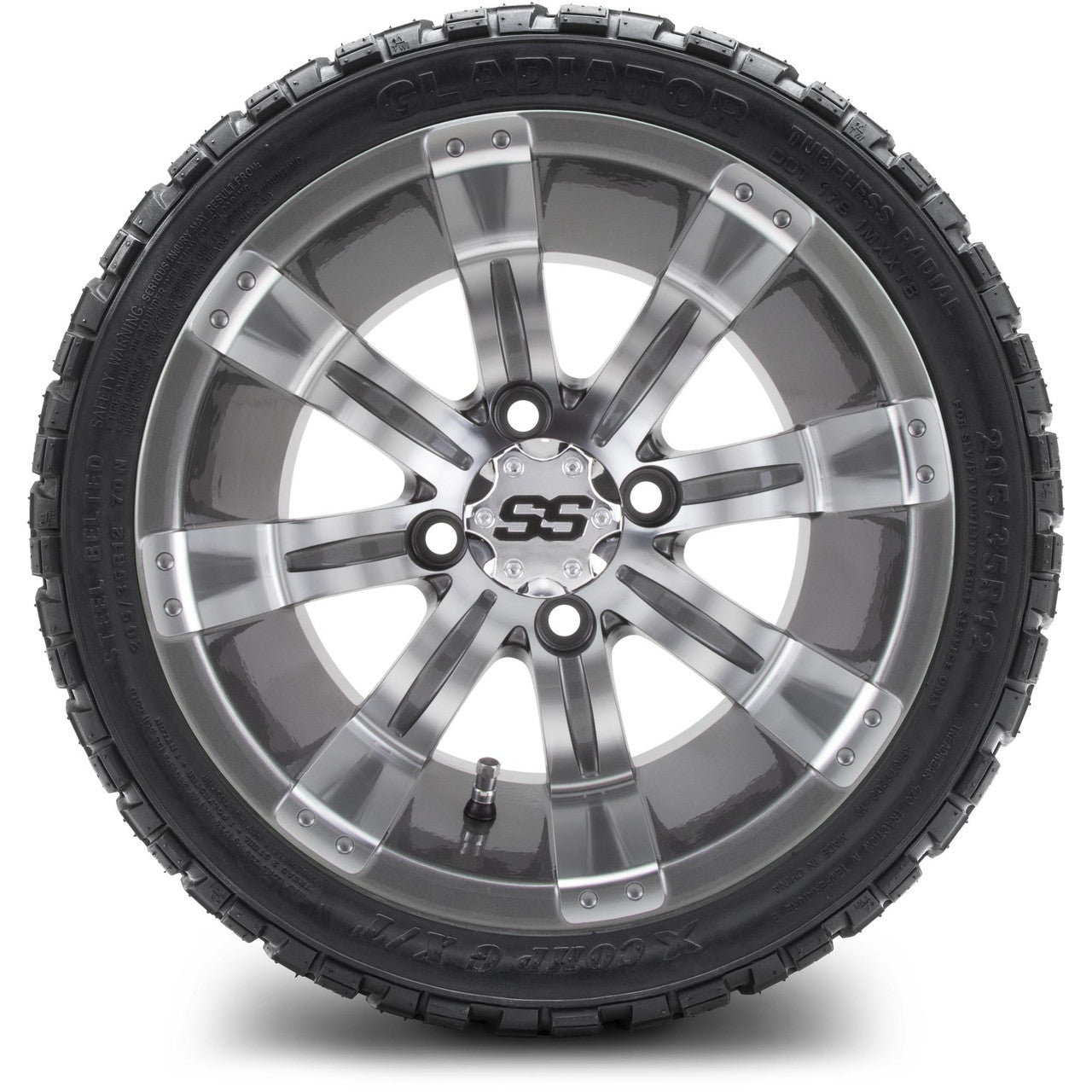 MODZ® 12" Tempest Gunmetal - LowPro Tires and Wheels Combo