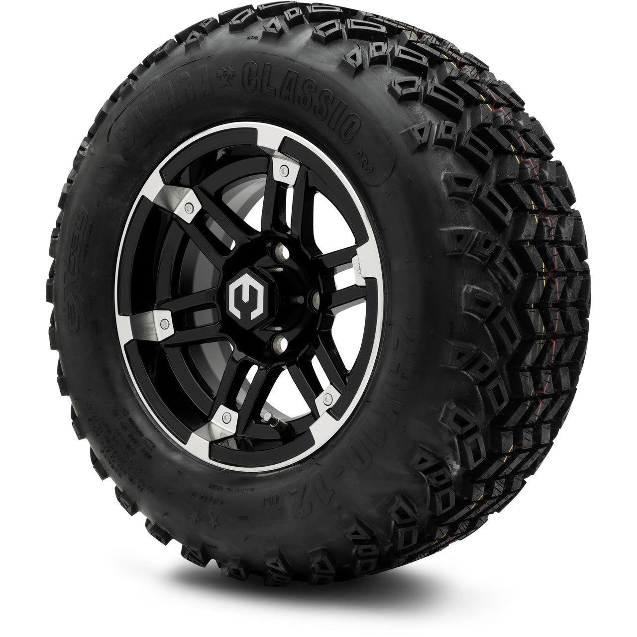 MODZ® 12" Aftershock Machined Black - Lifted Tires and Wheels Combo