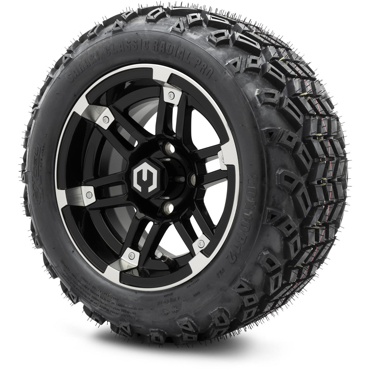 MODZ® 12" Aftershock Machined Black - Lifted Tires and Wheels Combo