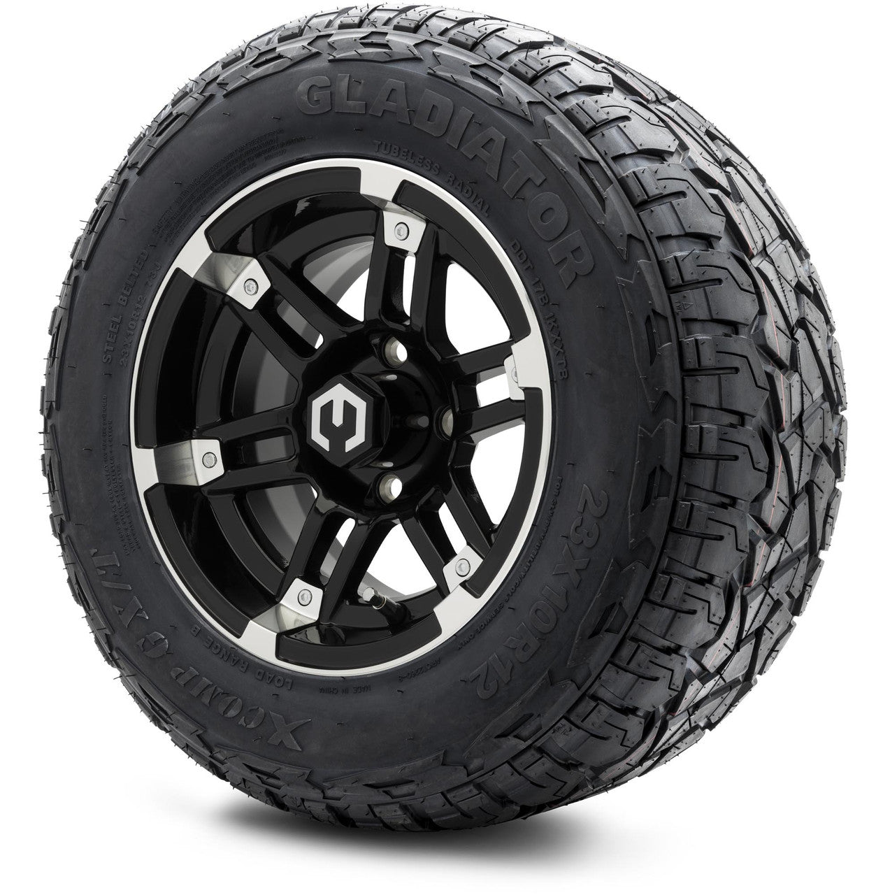 MODZ® 12" Aftershock Machined Black - Lifted Tires and Wheels Combo
