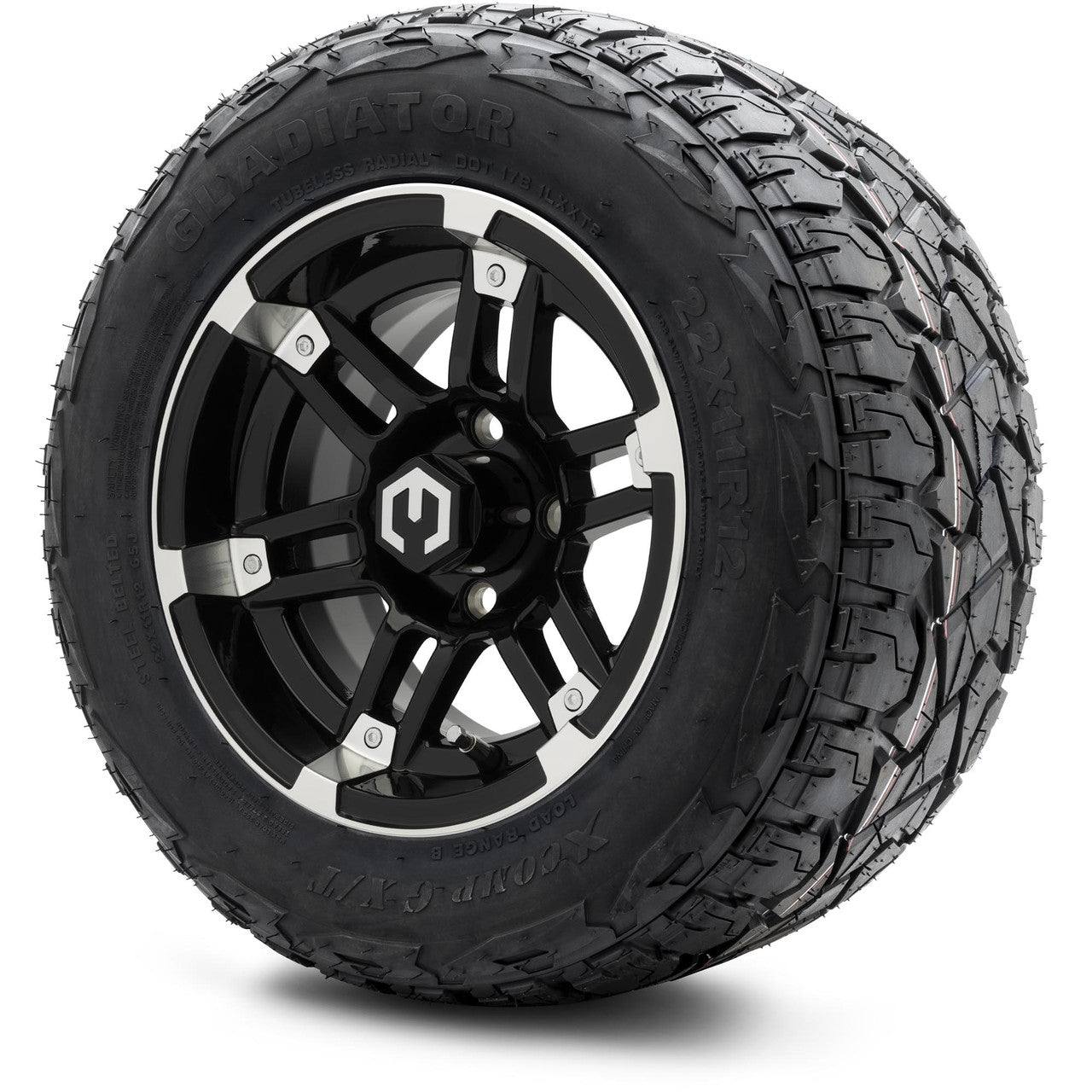 MODZ® 12" Aftershock Machined Black - Lifted Tires and Wheels Combo