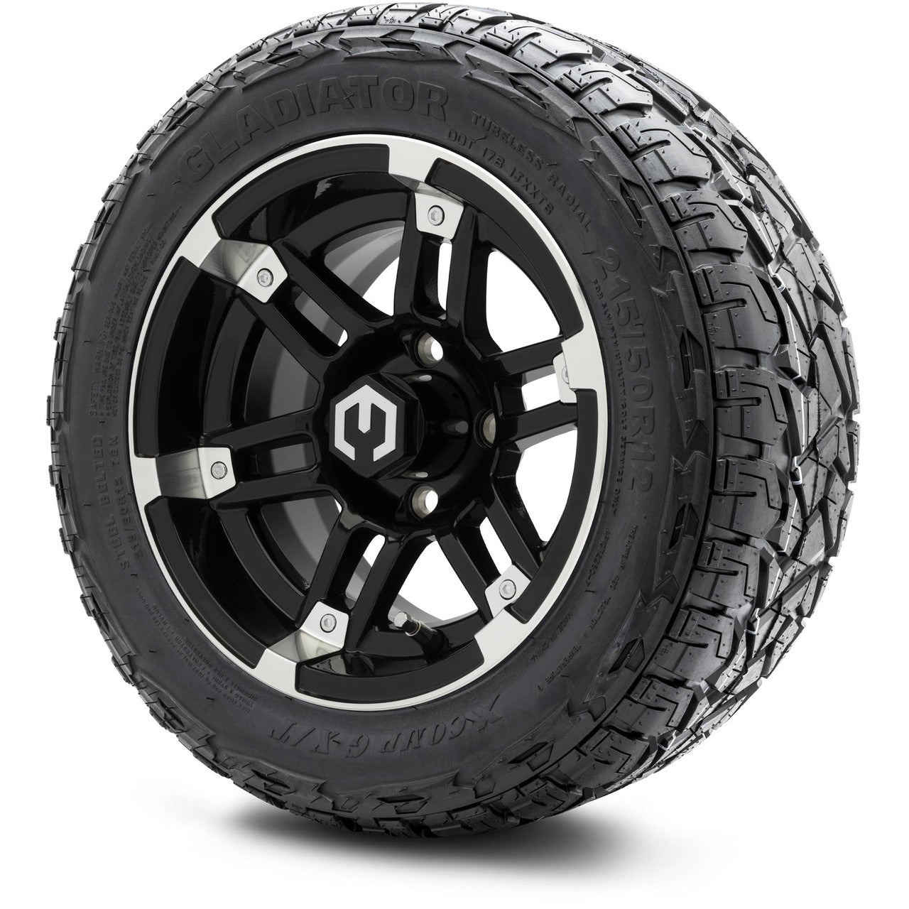 MODZ® 12" Aftershock Machined Black - Lifted Tires and Wheels Combo