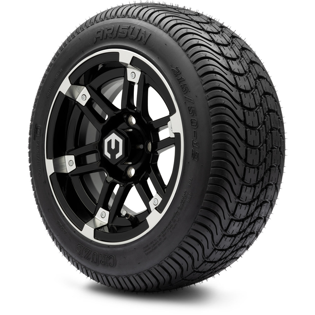 MODZ® 12" Aftershock Machined Black - LowPro Tires and Wheels Combo