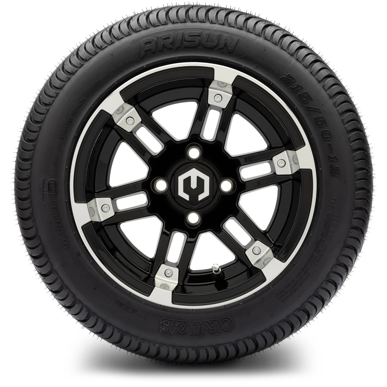 MODZ® 12" Aftershock Machined Black - LowPro Tires and Wheels Combo