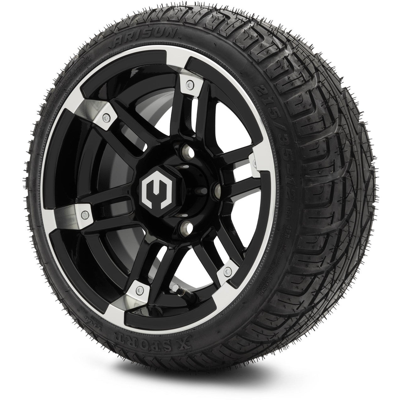 MODZ® 12" Aftershock Machined Black - LowPro Tires and Wheels Combo