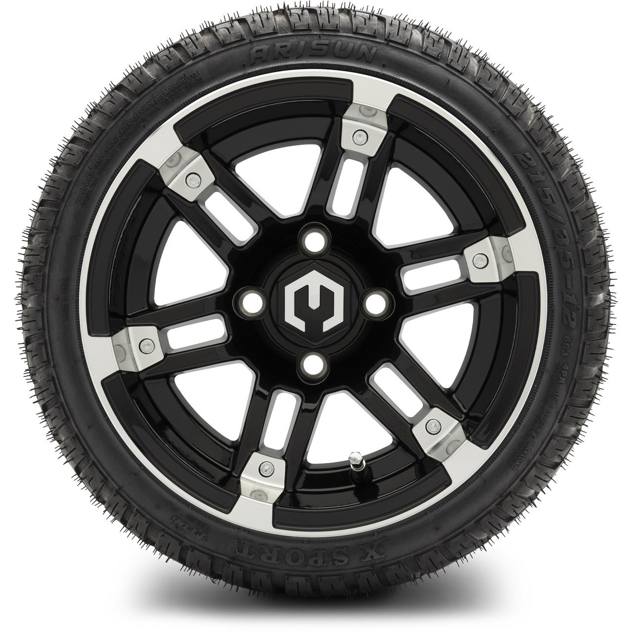 MODZ® 12" Aftershock Machined Black - LowPro Tires and Wheels Combo