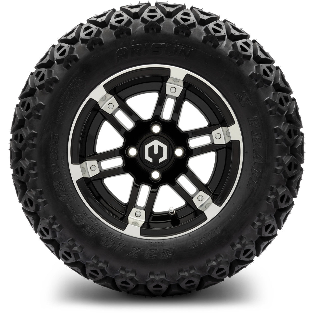 MODZ® 12" Aftershock Machined Black - Lifted Tires and Wheels Combo