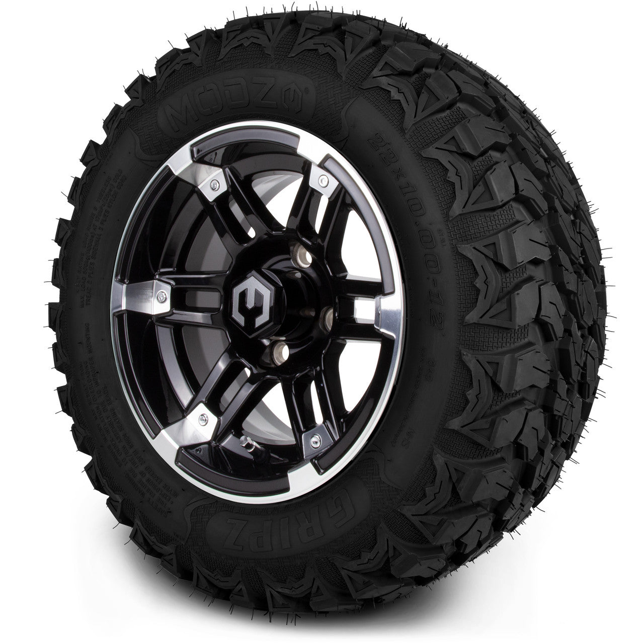 MODZ® 12" Aftershock Machined Black - Lifted Tires and Wheels Combo