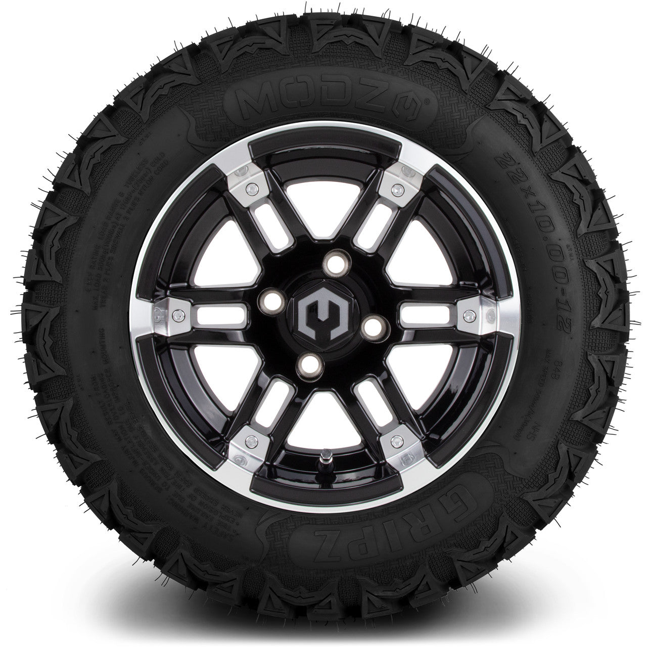 MODZ® 12" Aftershock Machined Black - Lifted Tires and Wheels Combo