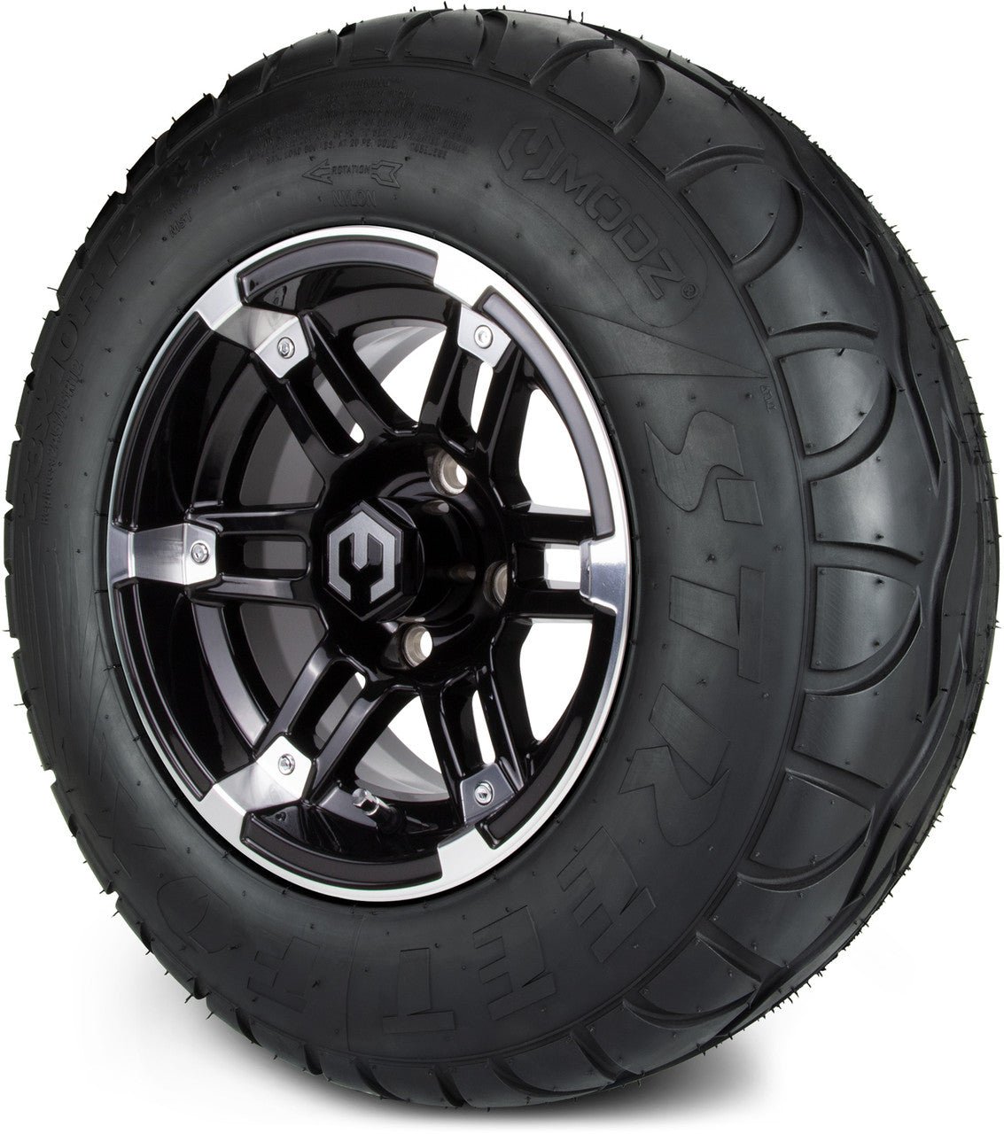 MODZ® 12" Aftershock Machined Black - Lifted Tires and Wheels Combo