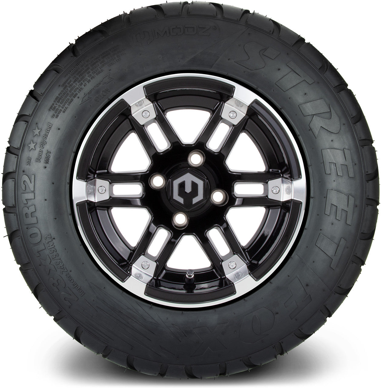 MODZ® 12" Aftershock Machined Black - Lifted Tires and Wheels Combo
