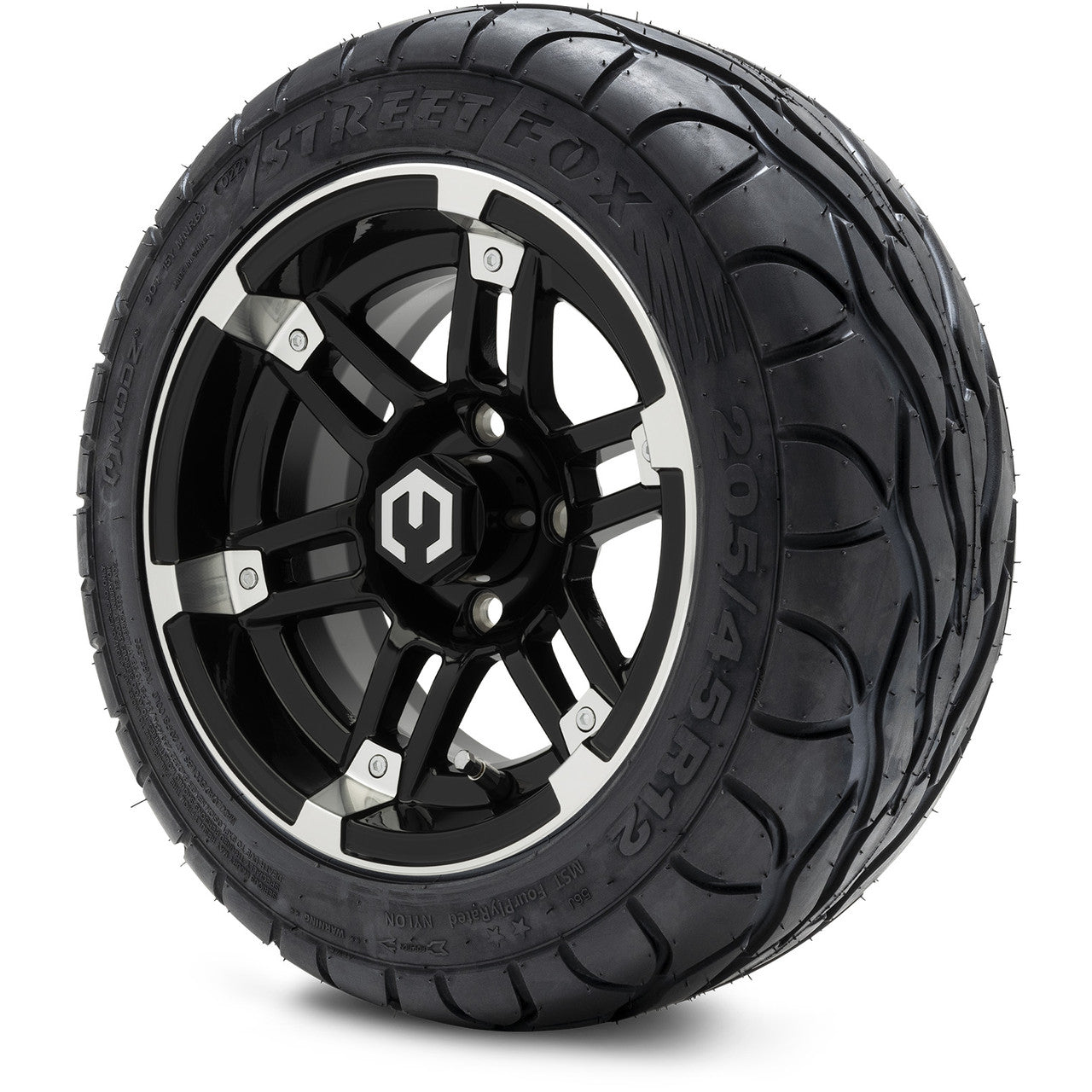 MODZ® 12" Aftershock Machined Black - LowPro Tires and Wheels Combo