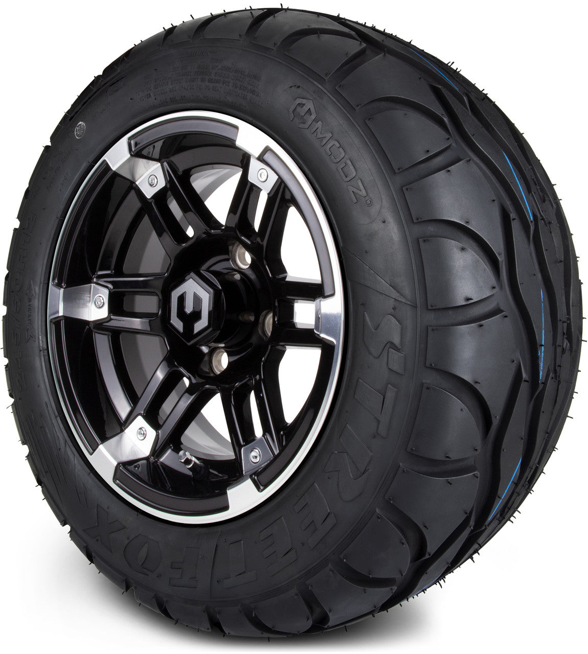 MODZ® 12" Aftershock Machined Black - LowPro Tires and Wheels Combo