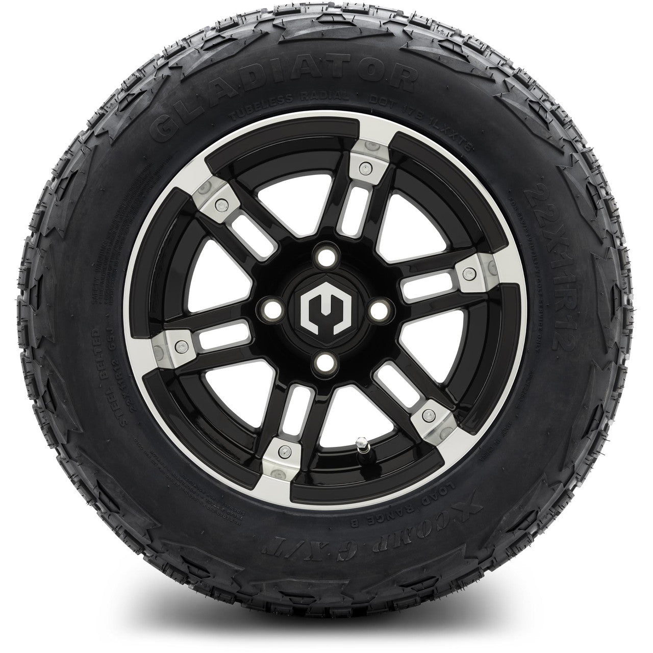 MODZ® 12" Aftershock Machined Black - Lifted Tires and Wheels Combo
