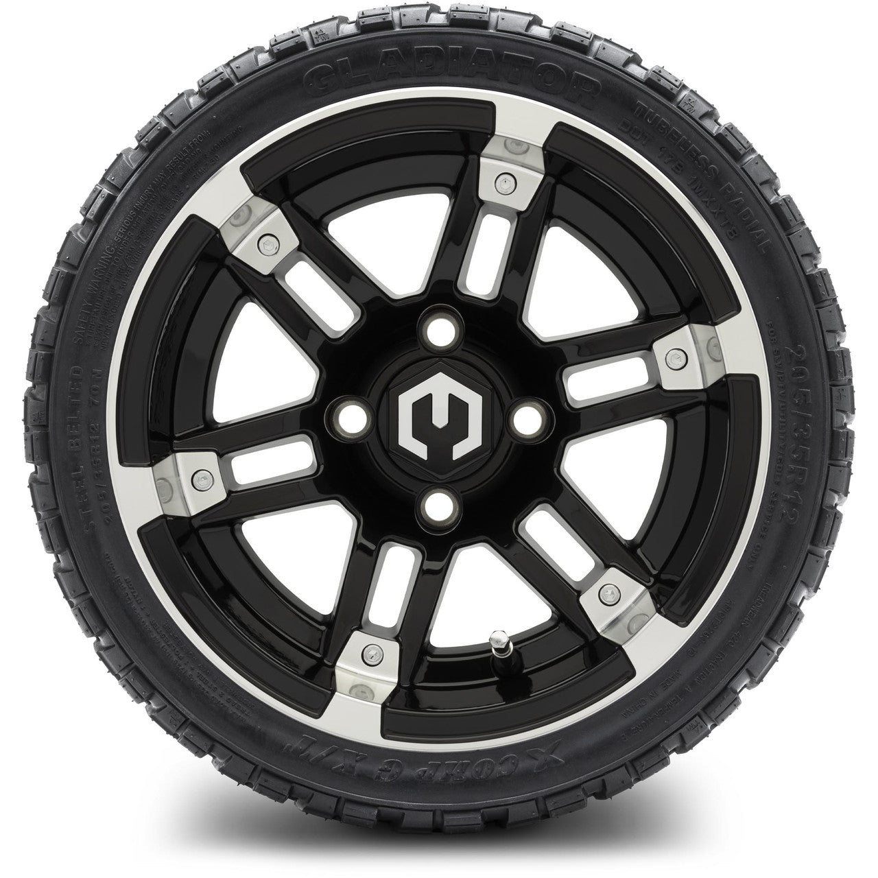 MODZ® 12" Aftershock Machined Black - LowPro Tires and Wheels Combo