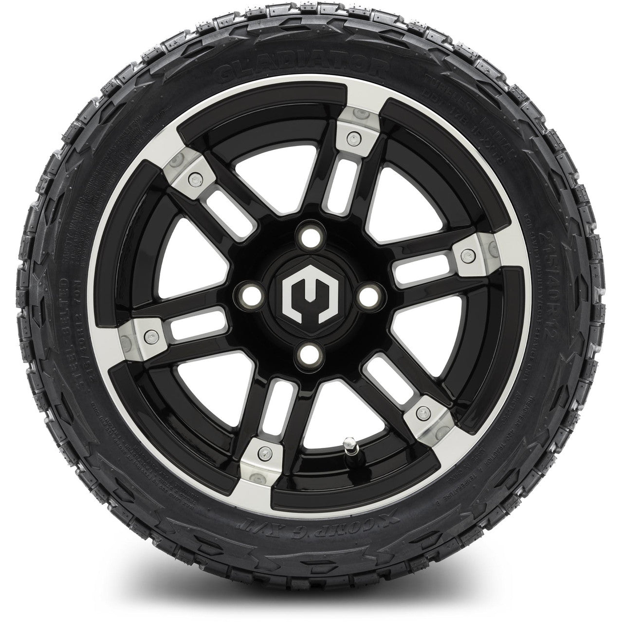 MODZ® 12" Aftershock Machined Black - LowPro Tires and Wheels Combo