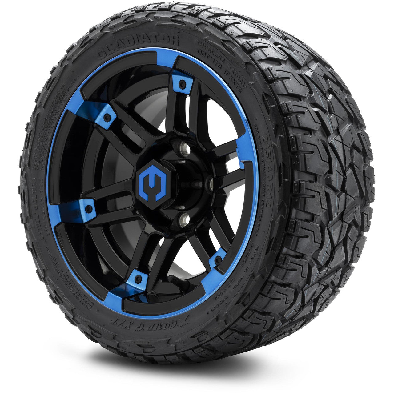 MODZ® 12" Aftershock Blue and Black - LowPro Tires and Wheels Combo