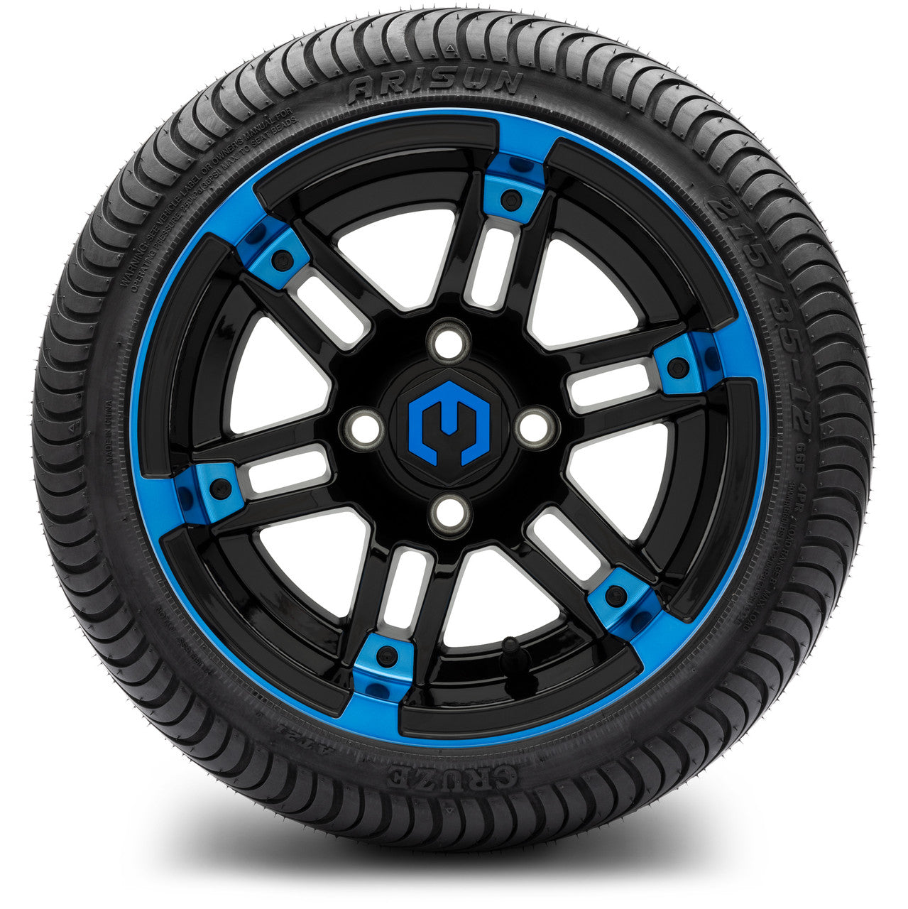 MODZ® 12" Aftershock Blue and Black - LowPro Tires and Wheels Combo