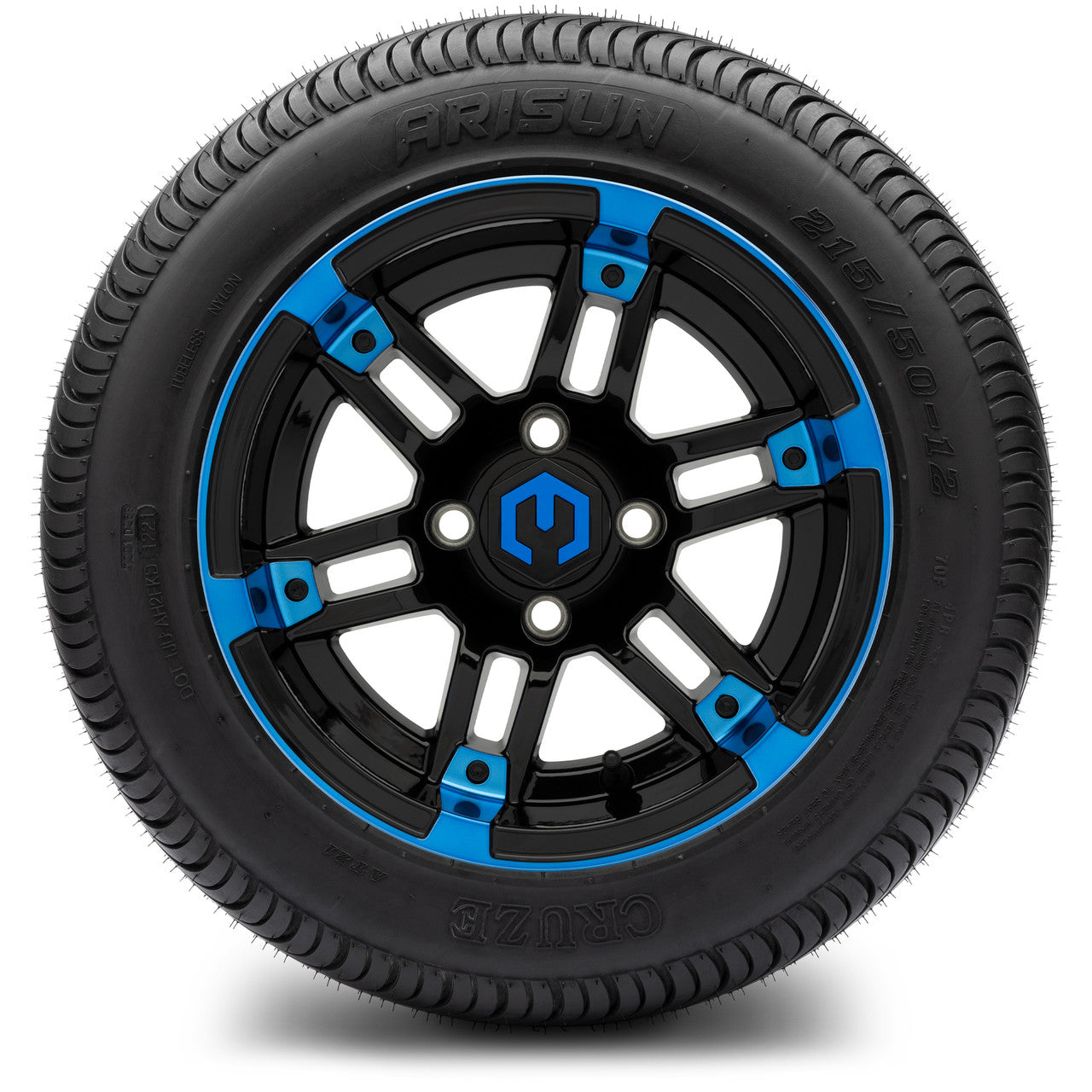 MODZ® 12" Aftershock Blue and Black - LowPro Tires and Wheels Combo