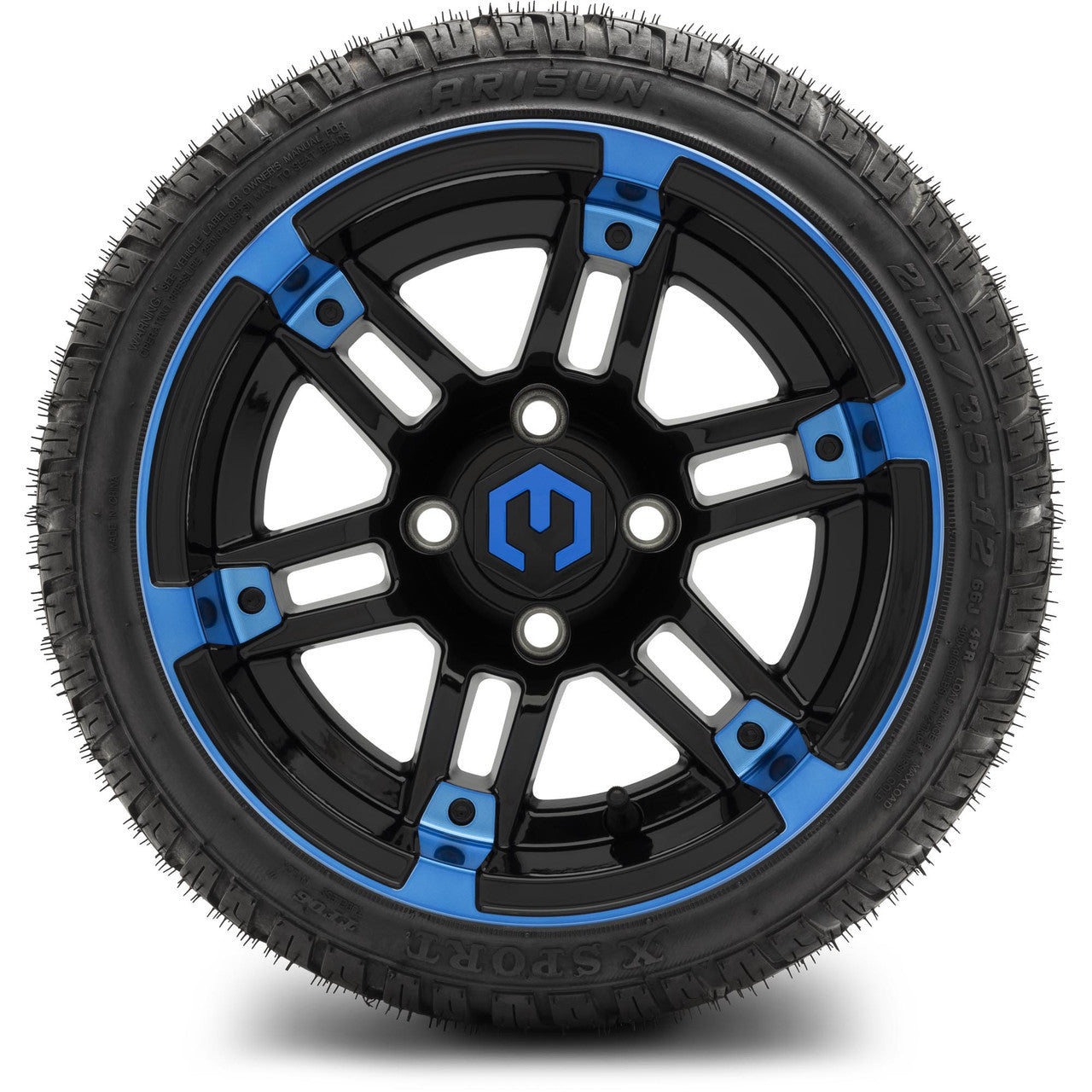 MODZ® 12" Aftershock Blue and Black - LowPro Tires and Wheels Combo