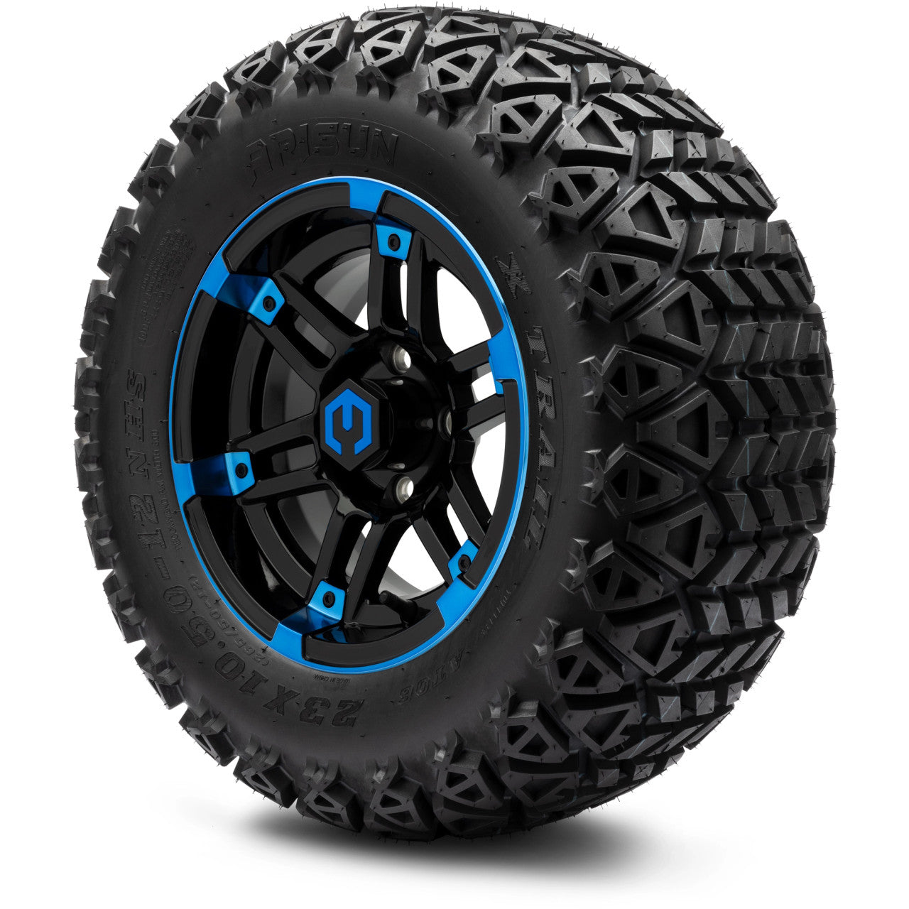 MODZ® 12" Aftershock Blue and Black - Lifted Tires and Wheels Combo