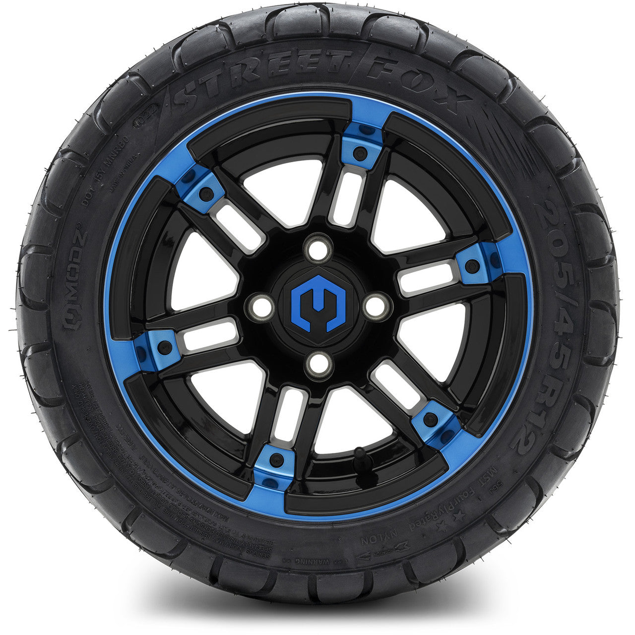 MODZ® 12" Aftershock Blue and Black - LowPro Tires and Wheels Combo