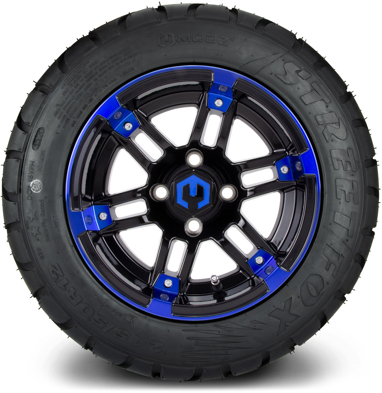 MODZ® 12" Aftershock Blue and Black - LowPro Tires and Wheels Combo