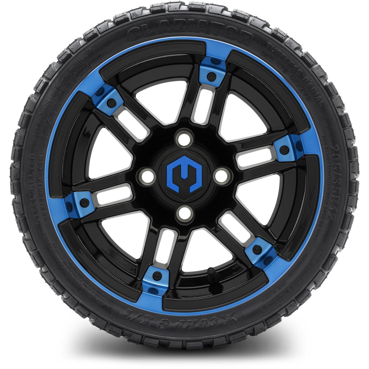 MODZ® 12" Aftershock Blue and Black - LowPro Tires and Wheels Combo