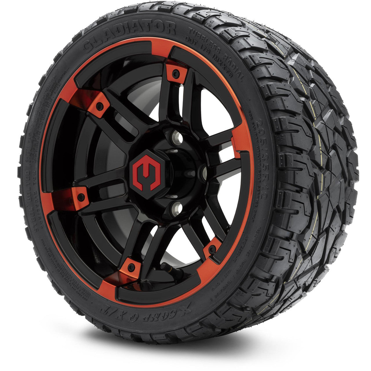 MODZ® 12" Aftershock Red and Black - LowPro Tires and Wheels Combo