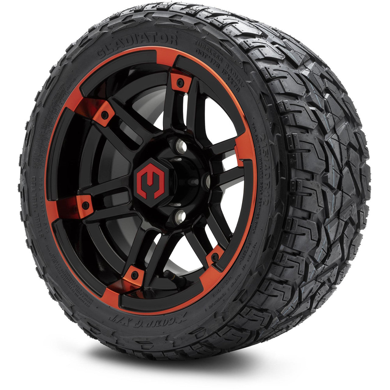 MODZ® 12" Aftershock Red and Black - LowPro Tires and Wheels Combo