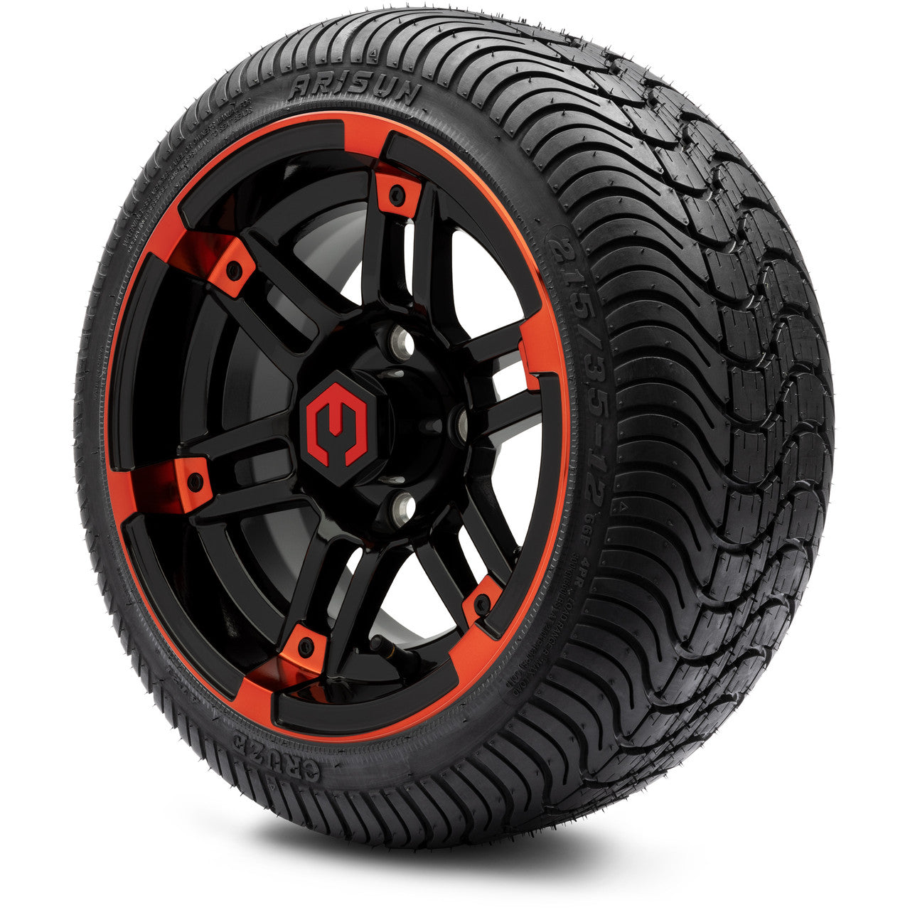 MODZ® 12" Aftershock Red and Black - LowPro Tires and Wheels Combo