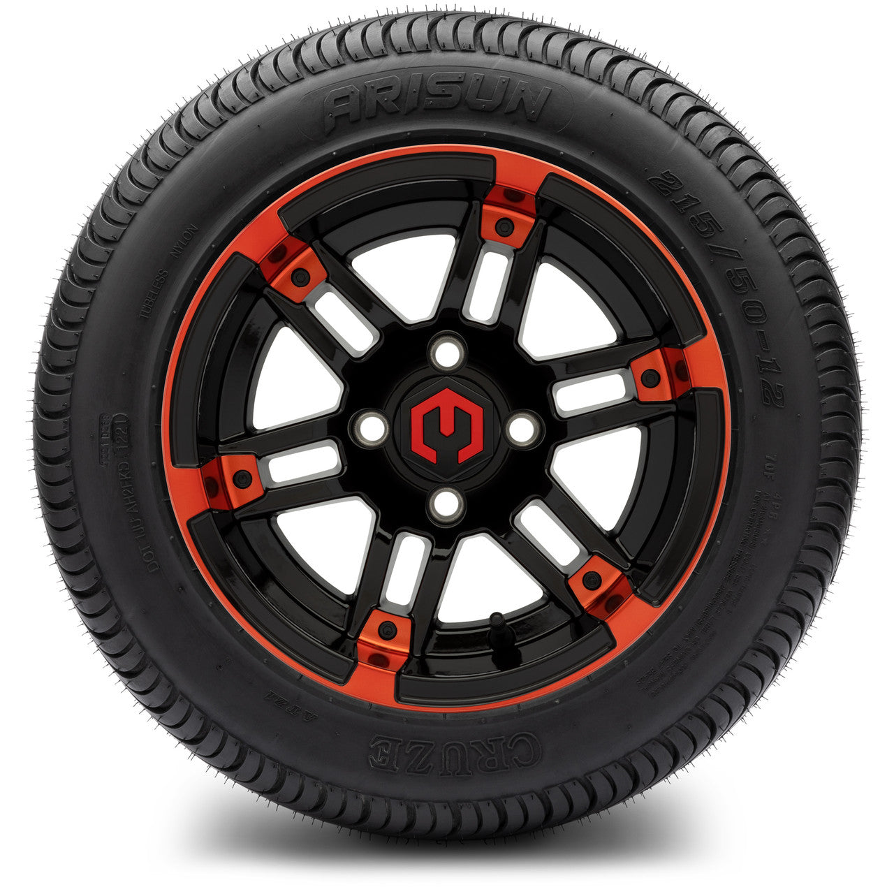 MODZ® 12" Aftershock Red and Black - LowPro Tires and Wheels Combo