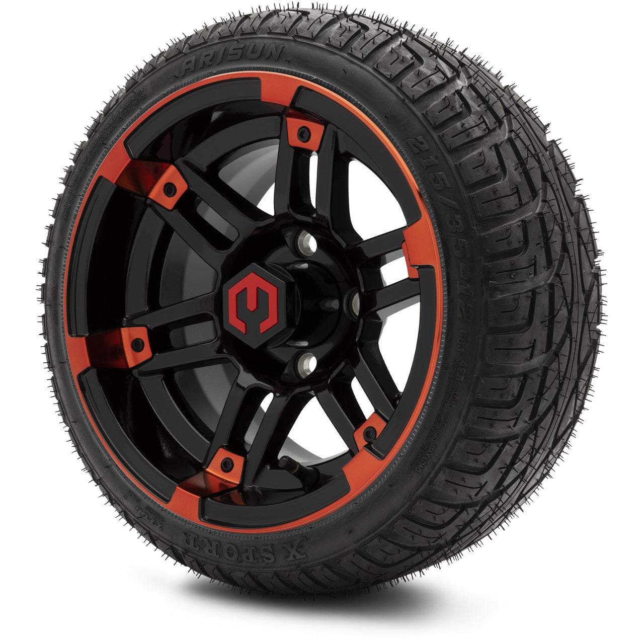 MODZ® 12" Aftershock Red and Black - LowPro Tires and Wheels Combo