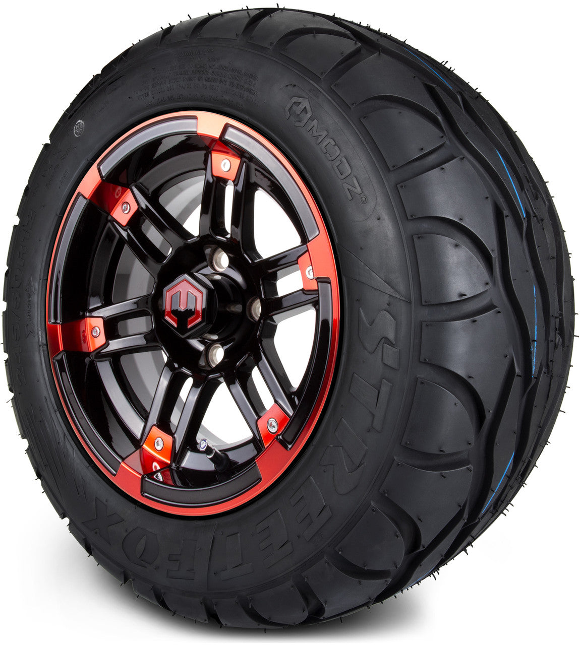 MODZ® 12" Aftershock Red and Black - LowPro Tires and Wheels Combo