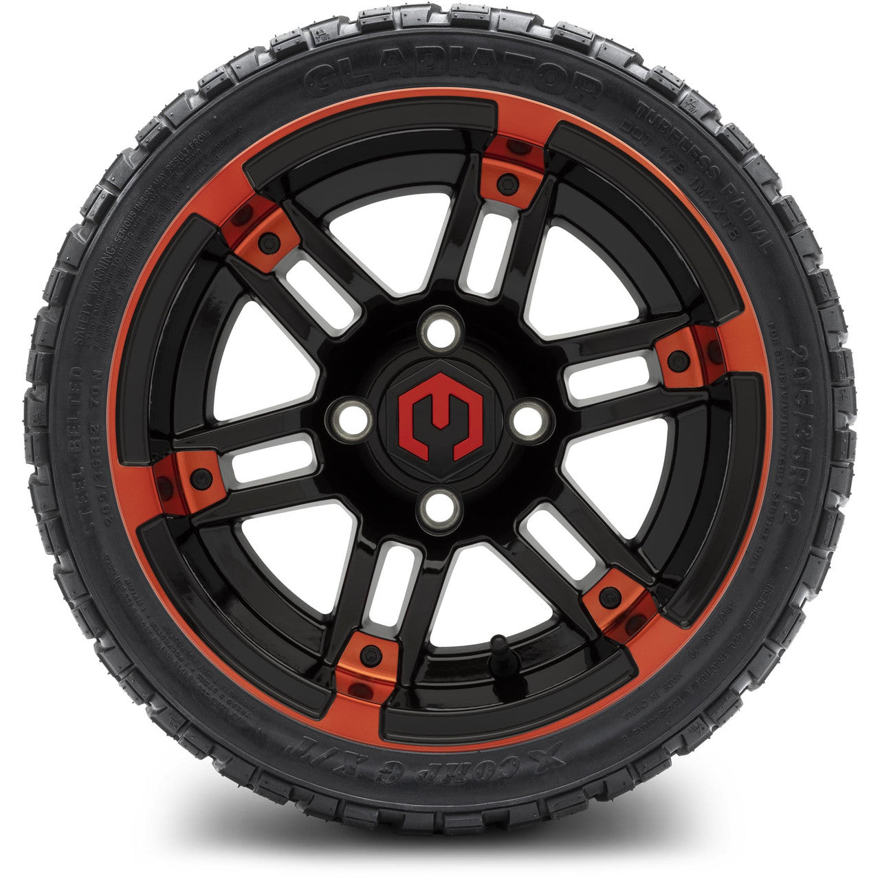 MODZ® 12" Aftershock Red and Black - LowPro Tires and Wheels Combo