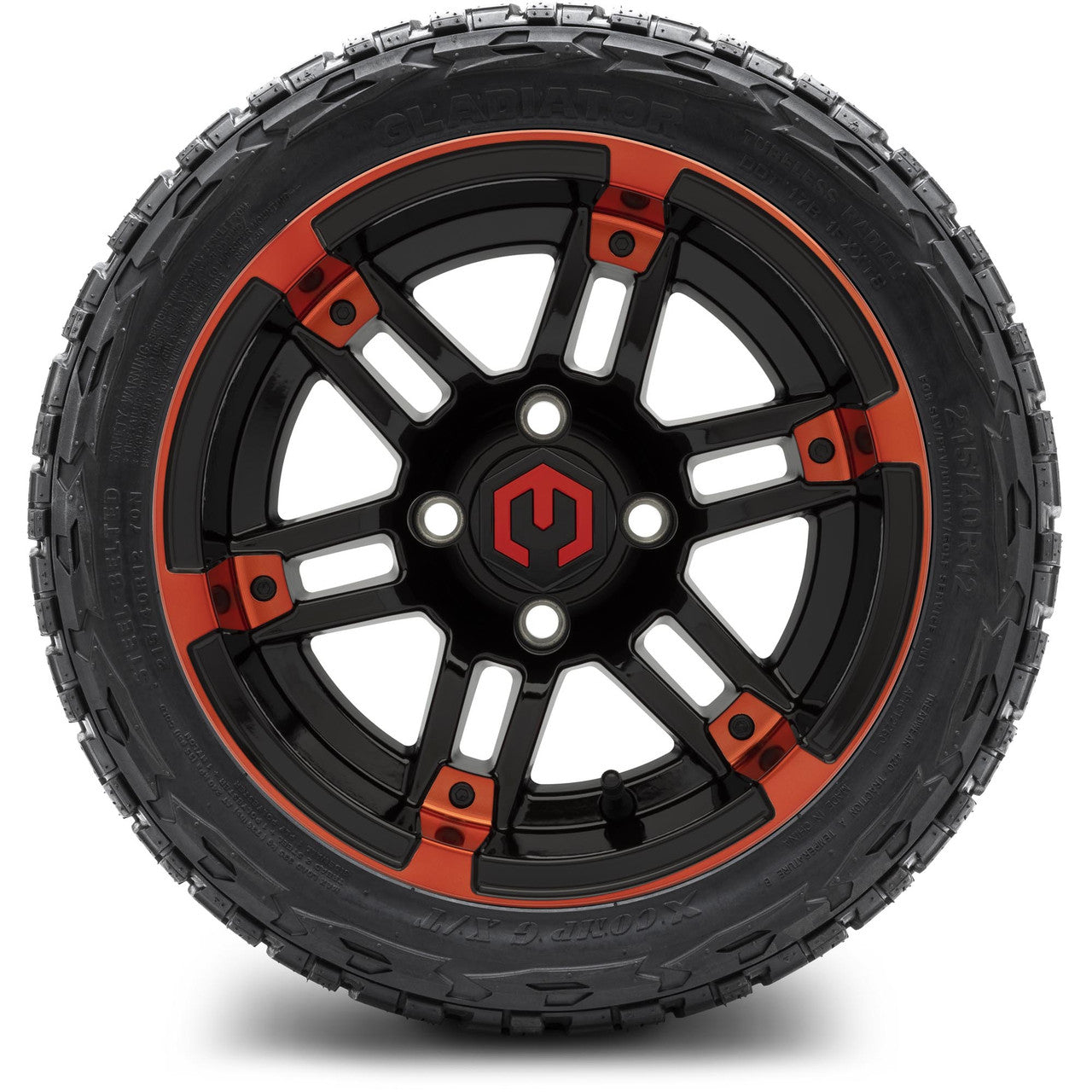 MODZ® 12" Aftershock Red and Black - LowPro Tires and Wheels Combo